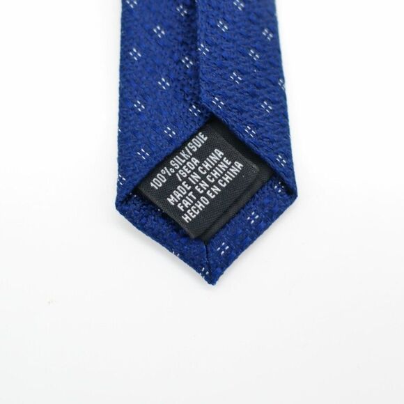 Van Heusen‎ Blue Check Woven Skinny Silk Tie - Picture 4 of 6